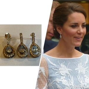 Aquamarine earrings/pendant - Kate Middleton style